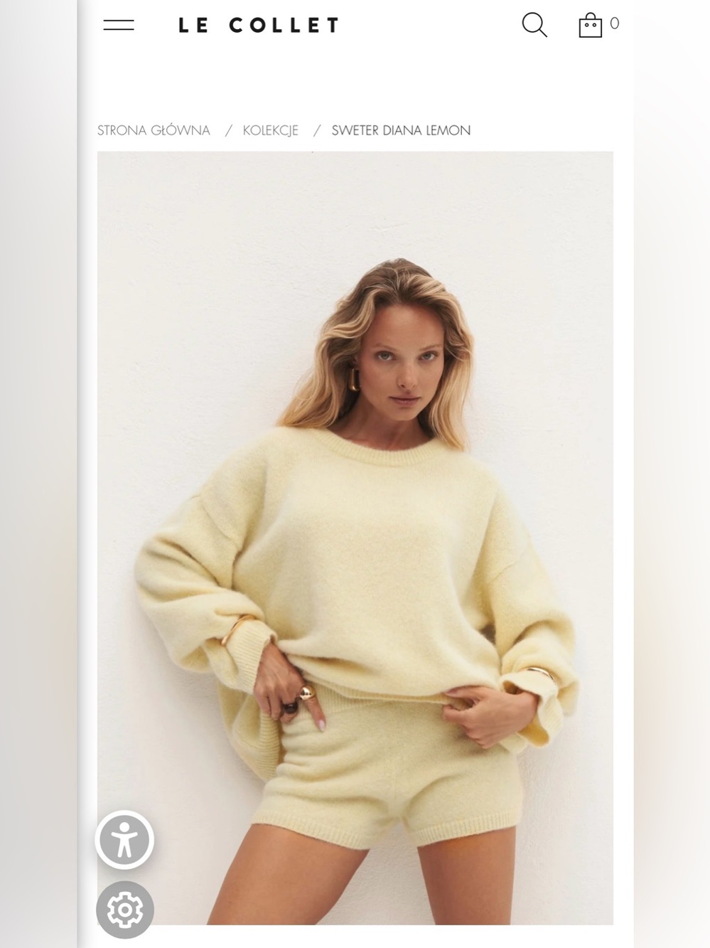 Lemon Crewneck Sweater - Soft Pale Yellow